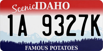 ID license plate 1A9327K