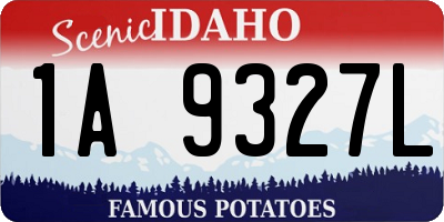 ID license plate 1A9327L