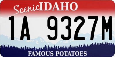 ID license plate 1A9327M