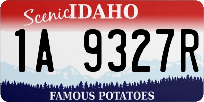 ID license plate 1A9327R