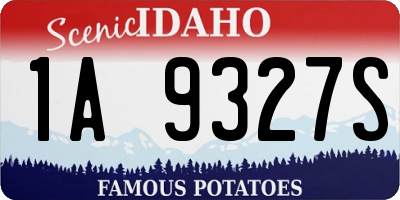 ID license plate 1A9327S