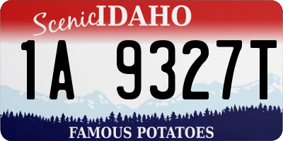 ID license plate 1A9327T