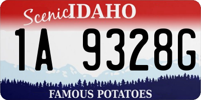 ID license plate 1A9328G