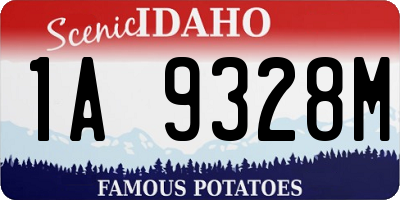 ID license plate 1A9328M