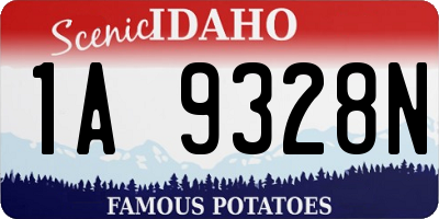ID license plate 1A9328N