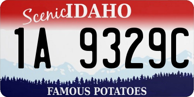 ID license plate 1A9329C