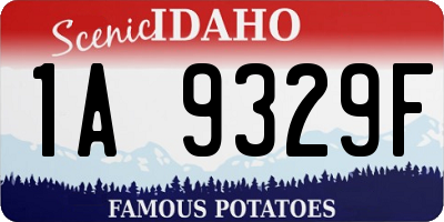 ID license plate 1A9329F