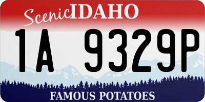 ID license plate 1A9329P