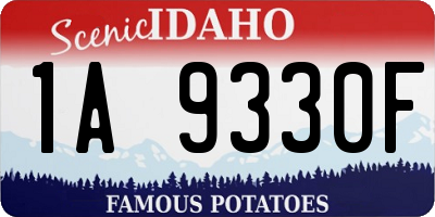 ID license plate 1A9330F