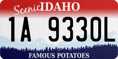 ID license plate 1A9330L