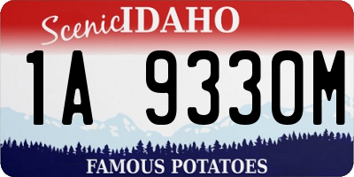 ID license plate 1A9330M