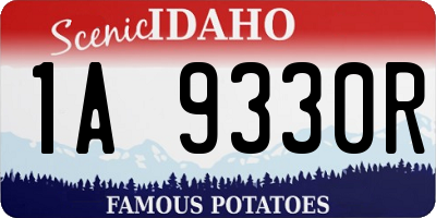 ID license plate 1A9330R