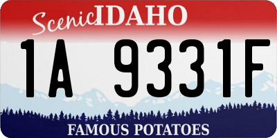 ID license plate 1A9331F