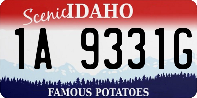 ID license plate 1A9331G