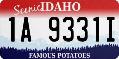 ID license plate 1A9331I