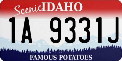 ID license plate 1A9331J