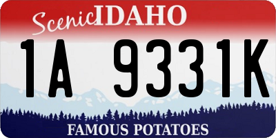 ID license plate 1A9331K