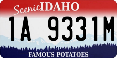 ID license plate 1A9331M