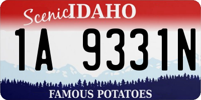 ID license plate 1A9331N