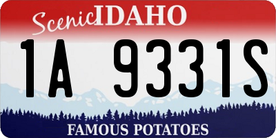 ID license plate 1A9331S