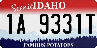 ID license plate 1A9331T