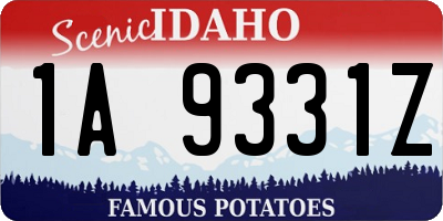 ID license plate 1A9331Z