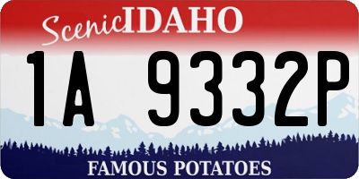 ID license plate 1A9332P