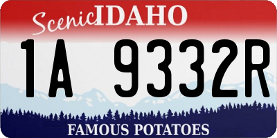 ID license plate 1A9332R