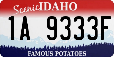 ID license plate 1A9333F