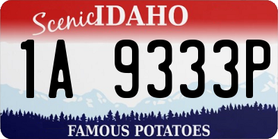 ID license plate 1A9333P