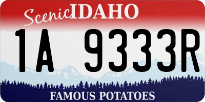 ID license plate 1A9333R