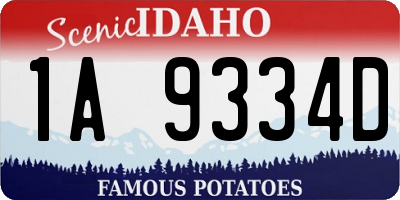 ID license plate 1A9334D