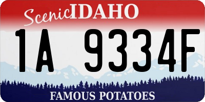 ID license plate 1A9334F
