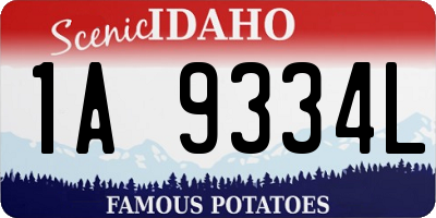 ID license plate 1A9334L