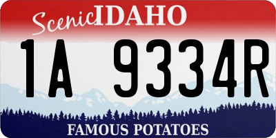ID license plate 1A9334R