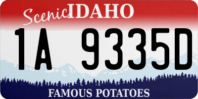 ID license plate 1A9335D