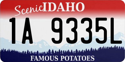 ID license plate 1A9335L