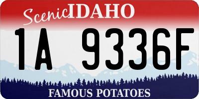 ID license plate 1A9336F