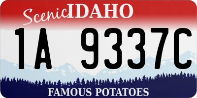 ID license plate 1A9337C