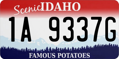 ID license plate 1A9337G
