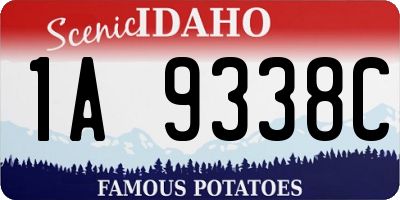 ID license plate 1A9338C