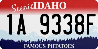 ID license plate 1A9338F