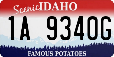 ID license plate 1A9340G