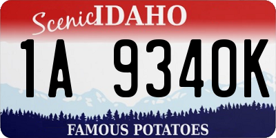 ID license plate 1A9340K
