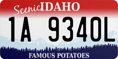 ID license plate 1A9340L