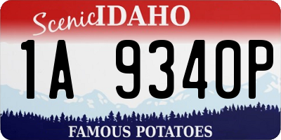 ID license plate 1A9340P