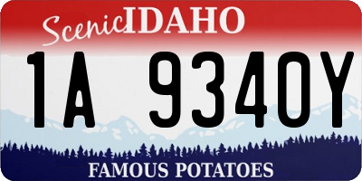 ID license plate 1A9340Y