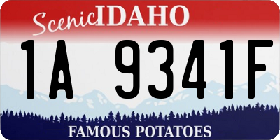 ID license plate 1A9341F