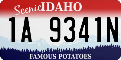 ID license plate 1A9341N