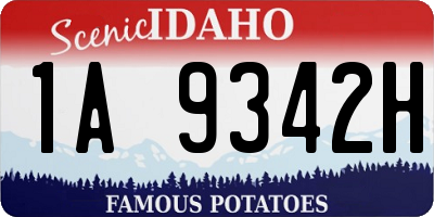 ID license plate 1A9342H